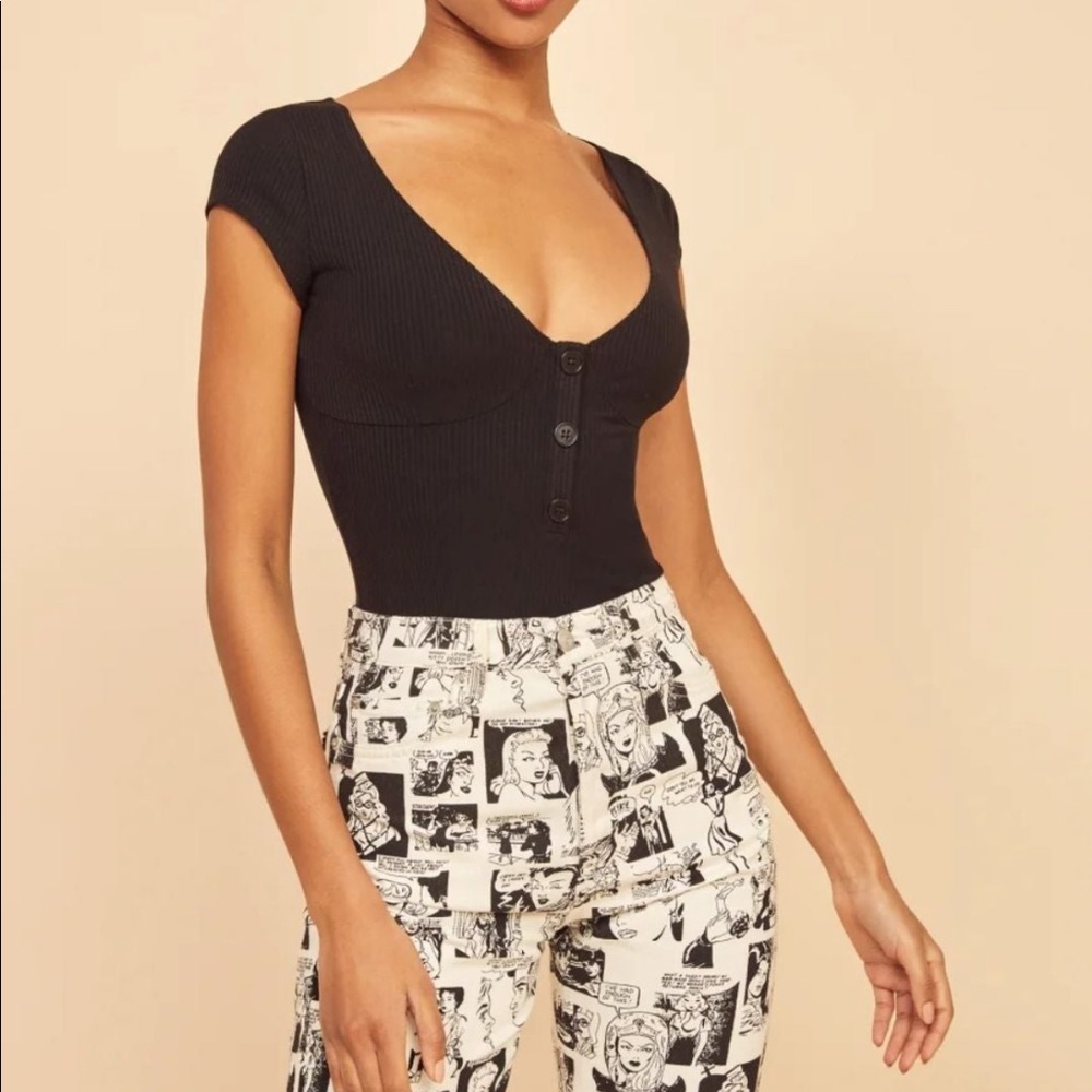 Reformation Black Bodysuit Small